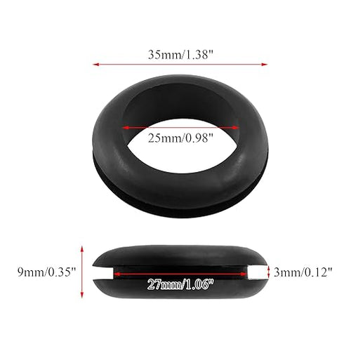 12 Pcs Rubber Grommets, 0.98" Inside Diameter 1" Drill Hole Rubber Wire - Image 2