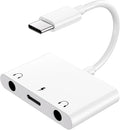 USB C to 3.5mm Audio Adapter, 3 in 1 Aux to USB C Headphone Splitter Dual 3.5mm by UWECAN