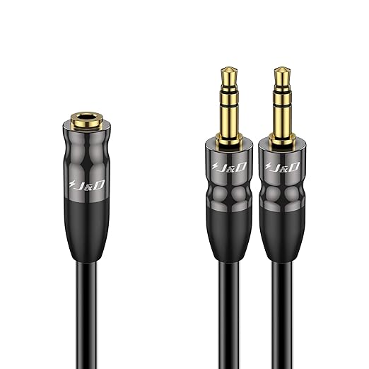 J&D 3.5 mm to 2X 3.5 mm Cable, 0.65 Feet by JDTech