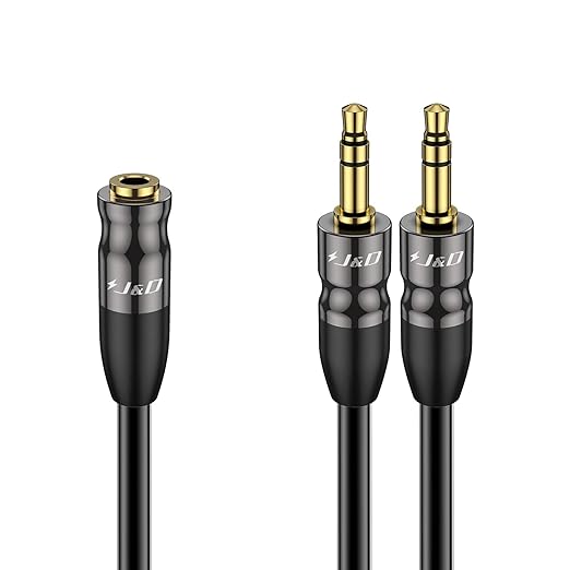 J&D 3.5 mm to 2X 3.5 mm Cable, 1.96 Feet by JDTech