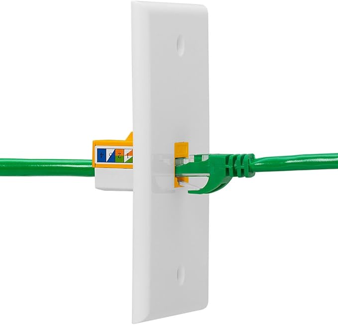 Cmple - RJ45 Keystone Jack 90 Degree Cat6 Keystone Jack Insert Punch Down RJ45 - Image 5