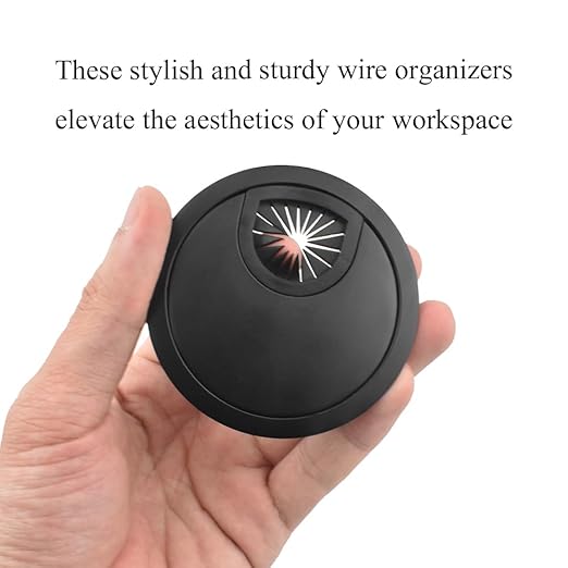 HAHIYO 2Pcs 2.4Inch/60mm Black Zinc Alloy Desk Grommet Wire Grommet Cable - Image 7