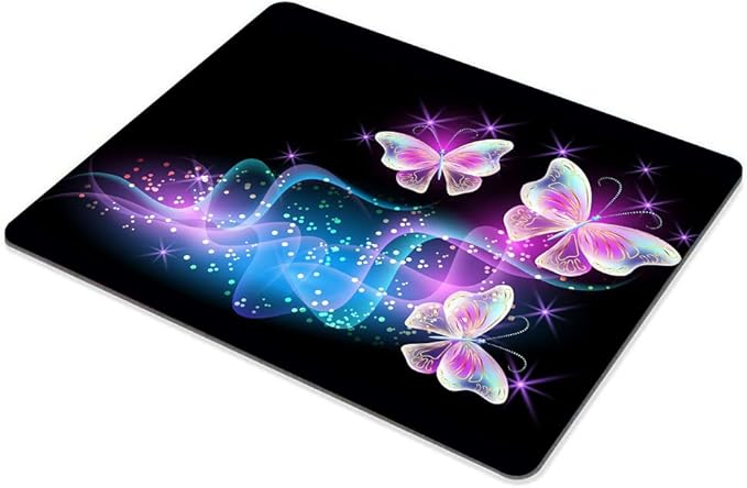 Glowing Night Pink Butterflies Mouse pad Customized Mousepad Non-Slip Rubber - Image 4