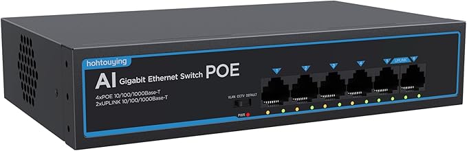 4 Port Gigabit PoE Switch with 2 Gigabit Uplink, 802.3af/at, 65W Built-in Power by Unknown
