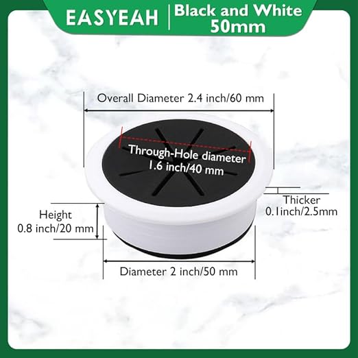 2 Pcs Desk Grommet 2" / 50 mm, Desk Hole Cover - Image 9