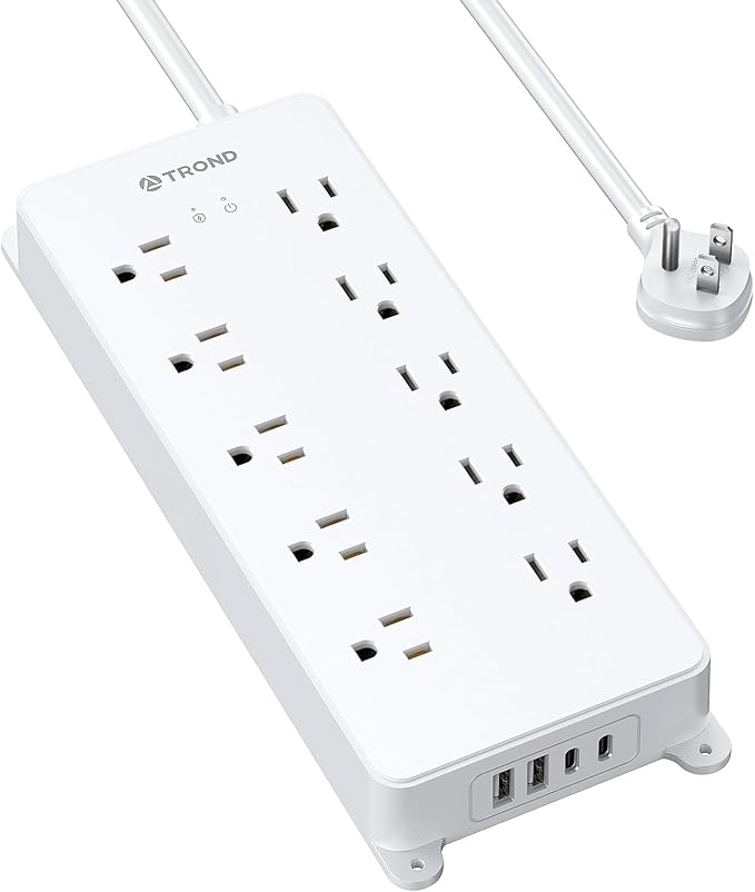 TROND Surge Protector Power Strip, ETL Listed, 10 Widely Spaced Outlets by TRONDOfficial