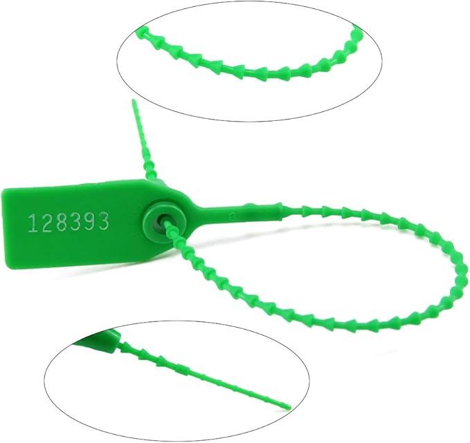 Leadseals 1000 Green Numbered Security Tags Plastic Tamper Proof Seals - Image 7