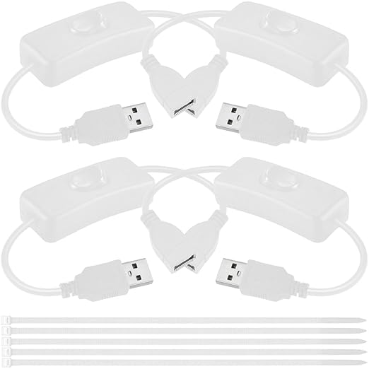 4PCS USB Power Switch Cable USB 2.0 A Male to Female Extension Cord On/Off by MKBKLLJY