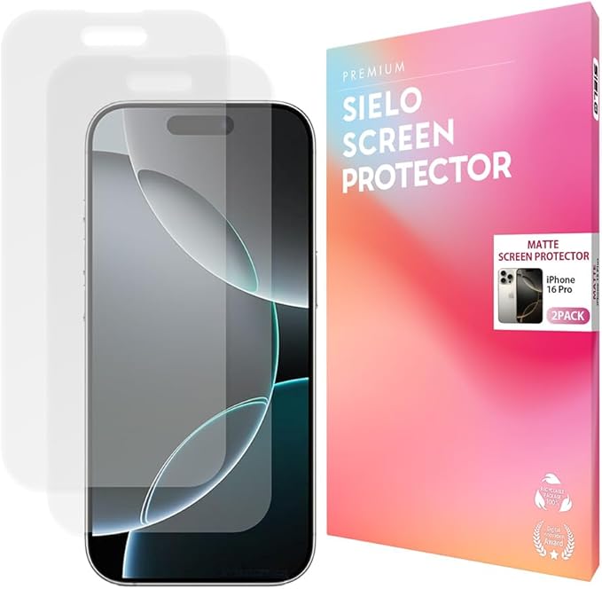 SIELO 2 Pack Matte Screen Protector, 9H Hardness Shatterproof & paper-feel PET by SIELO