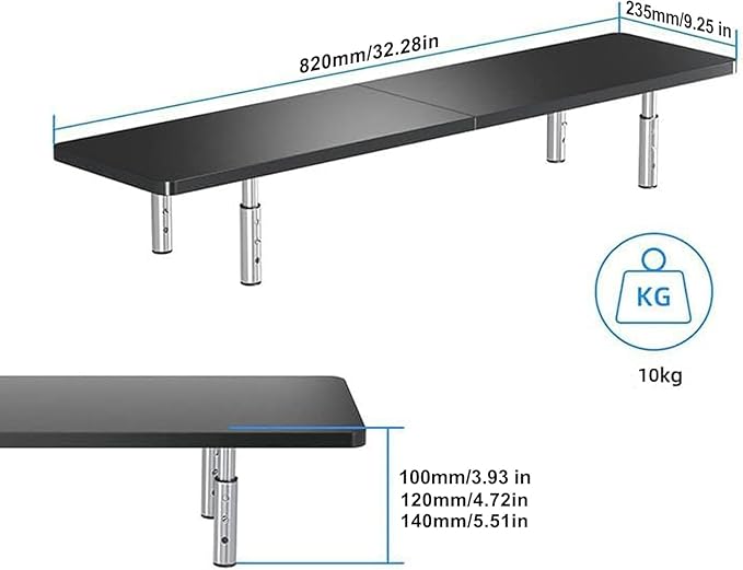 suptek Dual Monitor Stand Riser, Large Monitor Laptop Stand Riser 3 Adjustable - Image 4