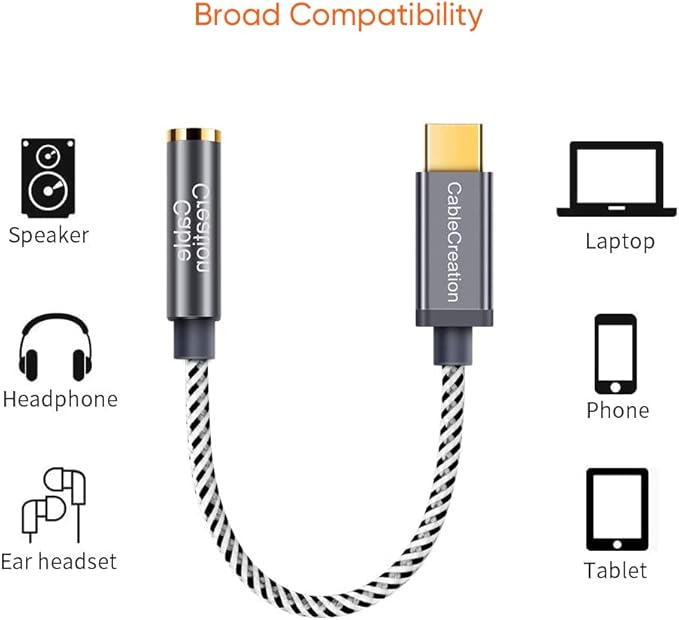 CableCreation USB C to 3.5mm Audio Adapter, Type C to Headphone Adapter - Image 6