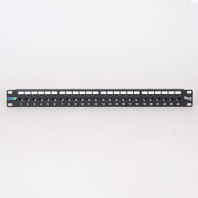 ICC CAT5e Feed-Through Patch Panel, 24 Port, 1U Rackmount, RJ45 Ethernet Patch - Image 2
