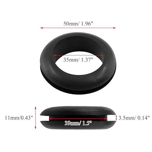 12 Pcs Rubber Grommets, 1-3/8" Inside Diameter 1-1/2" Drill Hole Rubber Wire - Image 2