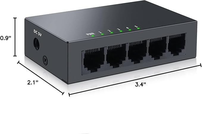 SODOLA 5 Port Gigabit Ethernet Switch|Mini Metal Housing - Image 9