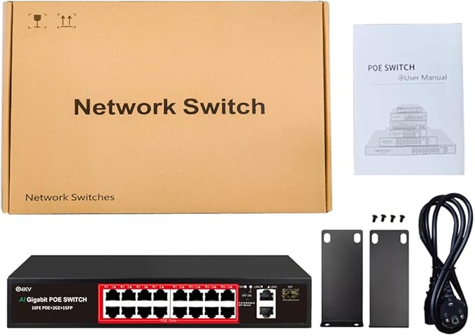 PoE Switch with 16 POE Ports +2 Gigabit Uplink, 1 x 1.25G SFP, 802.3af/at PoE+ - Image 8