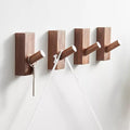 HomeDo 8Pack Adhesive Wall Hooks Hat Rack, Wooden Coat Hooks Wall Mounted by HomeDo