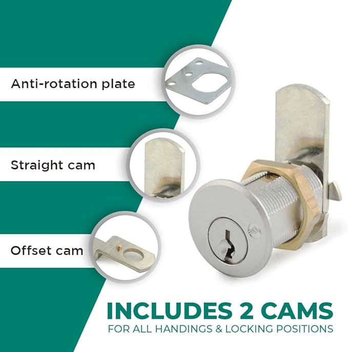 Olympus Lock DCN4 Rekeyable Cam Lock | 1-3/4" Cylinder KD Key Lock, Keyed - Image 3