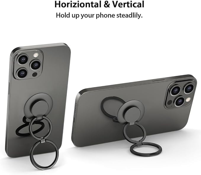 Phone Grip, Phone Ring Holder Finger Kickstand, Foldable & Adjustable Metal - Image 3