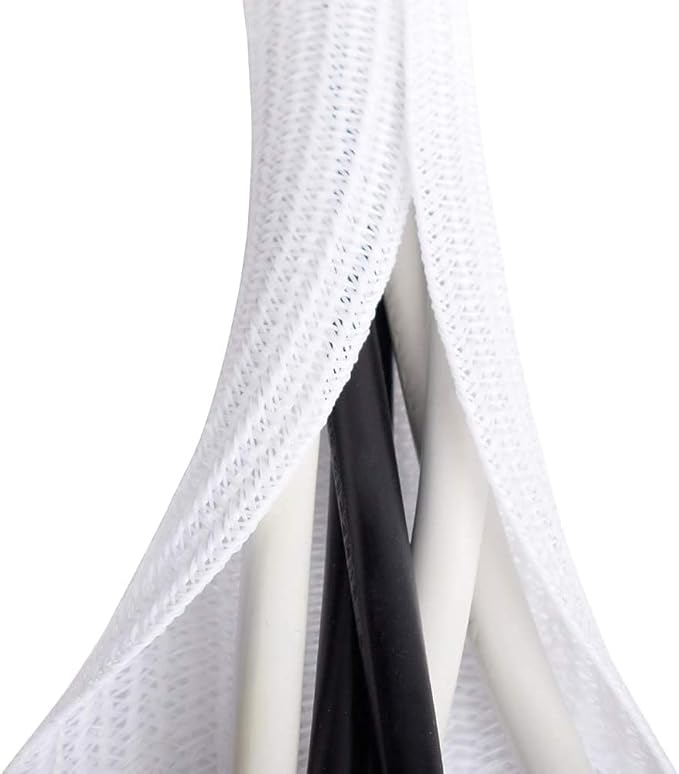 6.6ft - 1 inch White Cable Sleeve, Cable Organizer by ZhiYo