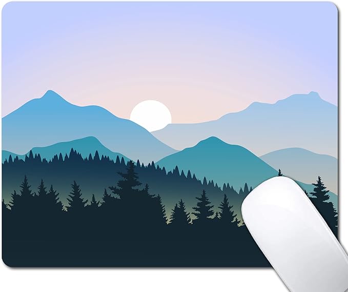Mountain Landscape Mouse Pad, During Sunrise Mouse Pad by EASTSMOOTH