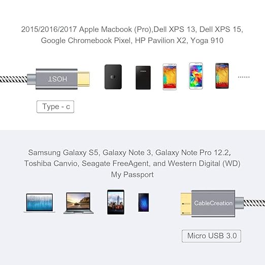CableCreation 3.3FT USB C to Micro B Cable, 10Gbps Speed External Hard Drive - Image 6