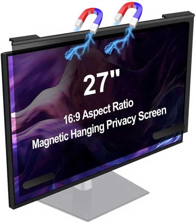 Magnetic Computer Privacy Screen Filter 27 Inch, Removable Hanging Aluminum by Unknown