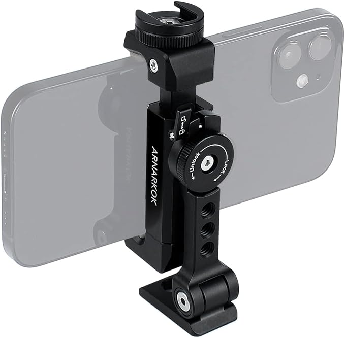 Metal Phone Tripod Mount w Rotatable Cold Shoe - Image 2
