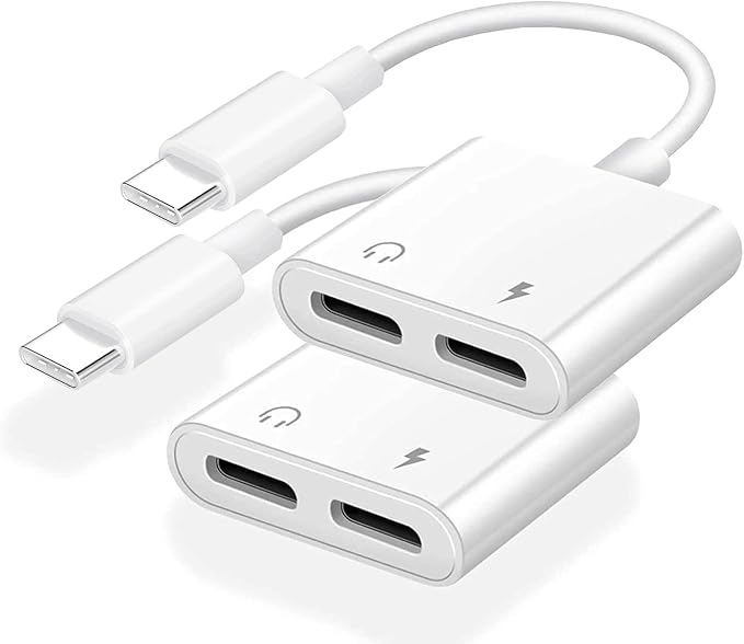 Dual USB C Headphone and Charger Adapter by lezaface
