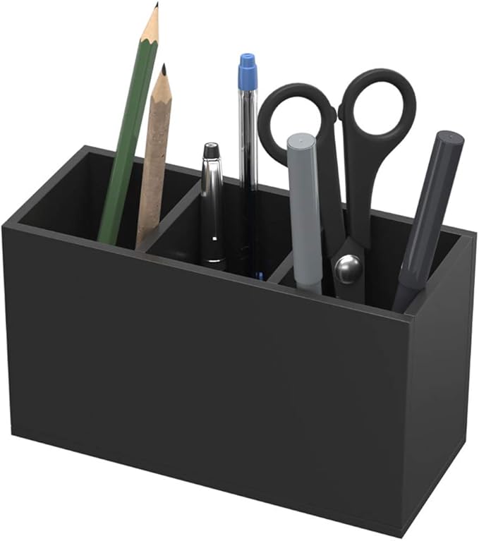 NIUBEE Acrylic Pen Holder 3 Compartments - Image 2