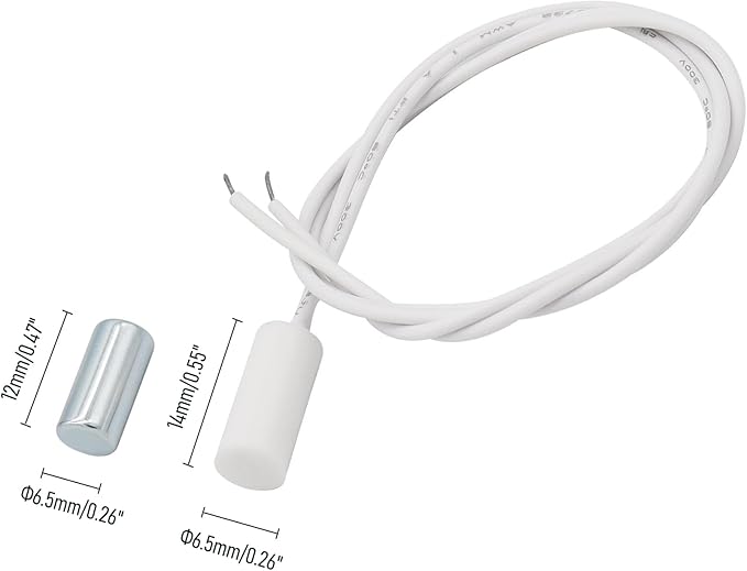 10PCS Recessed Wired Security Window Door Contact Sensor, Normally Closed NC - Image 2
