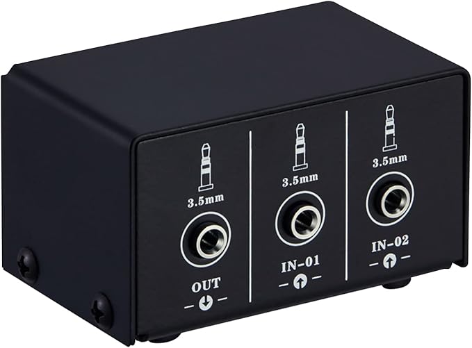 Audio Switcher 3.5mm 2 in 1 Out/1 in 2 Out A/B Switch Stereo Audio Splitter Box by Unknown