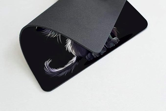 Square Mouse Pad Black Cat - Image 3
