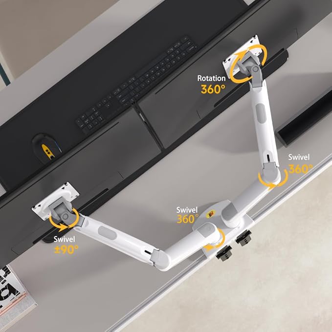 NB North Bayou Dual Monitor Desk Mount Stand Full Motion Swivel Computer - Image 2