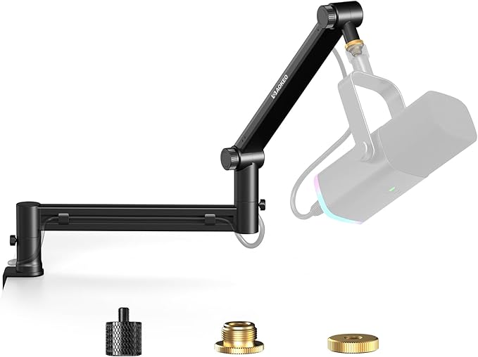 Microphone Arm, Aokeo AK-58 Desk Low Profile Adjustable Mic Boom Arm Stand by Aokeo