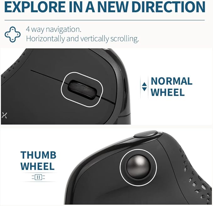 DeLUX Seeker Wired Ergonomic Vertical Mouse - Image 3