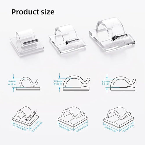100 PCS Cable Clips Cord Organizer, Wire Holder - Image 2