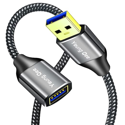USB 3.0 Extension Cable 1 ft, 5Gbps High Speed USB 3.0 Type A Male to Female by Yeung+Qee