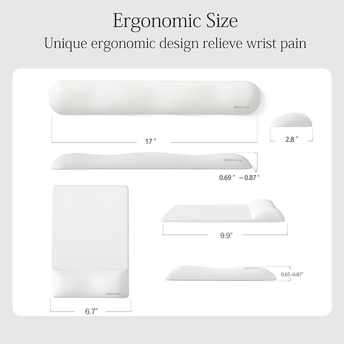 UnivoColors Design-Wave Set of Keyboad Wrist Rest & Mouce Pad, Artificial - Image 5