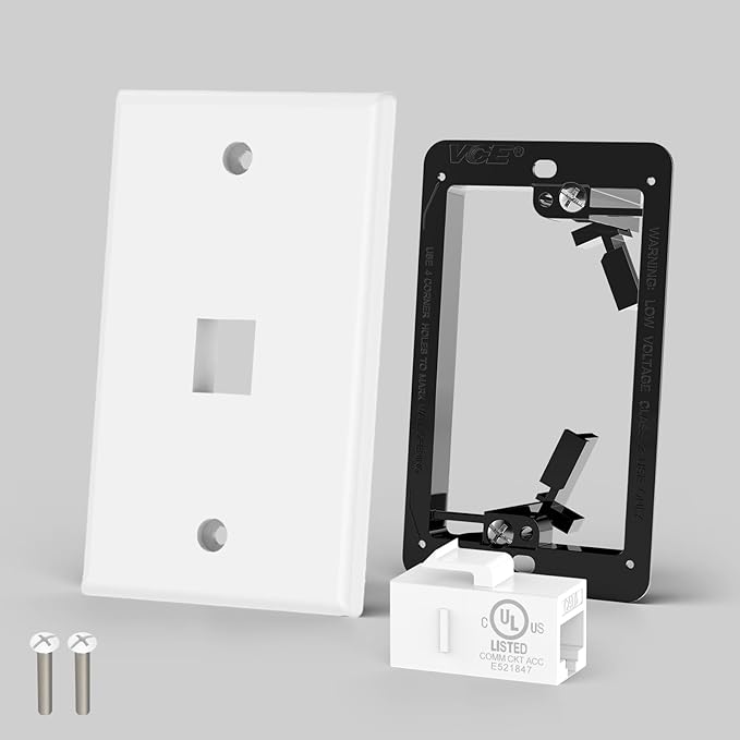 VCE Ethernet Wall Plate, 1-Port CAT6 Wall Plate and Jack, RJ45 Keystone Wall - Image 7