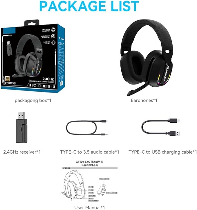 2.4GHz Wireless Gaming Headset for PC, Switch - Image 8