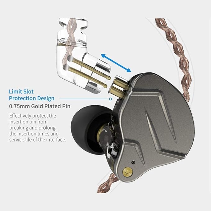 KZ ZSN Pro in-Ear Earbud Headphones Metal Faceplate, Hybrid Dynamic Driver - Image 4