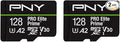 PNY 128GB PRO Elite Prime C10 U3 V30 A2 microSDXC Flash Memory Card – by PNY