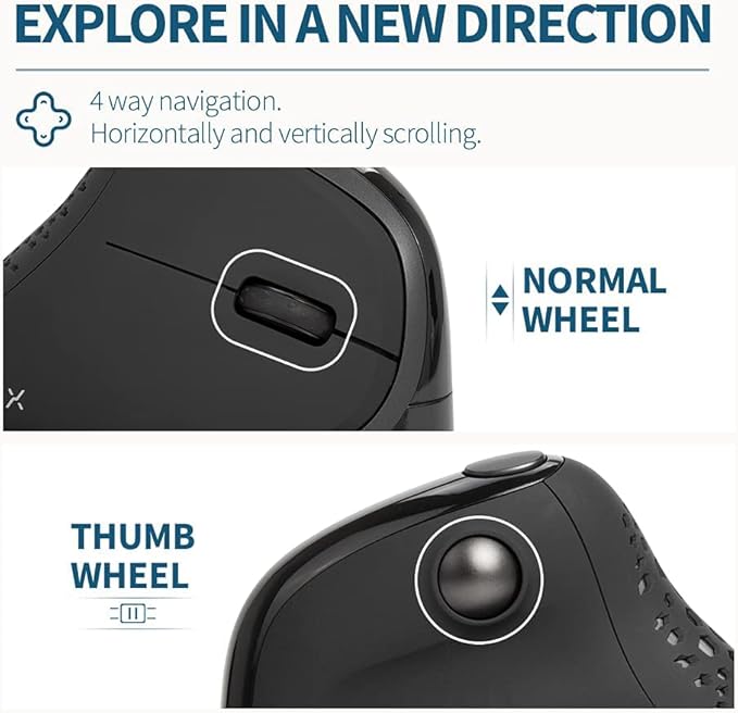 DeLUX Seeker Wireless Ergonomic Vertical Mouse - Image 5