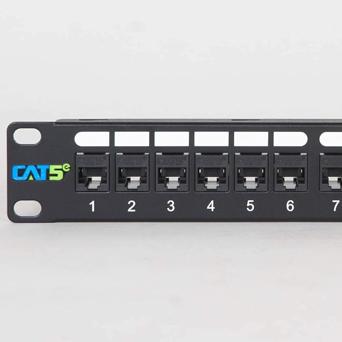 ICC CAT5e Feed-Through Patch Panel, 24 Port, 1U Rackmount, RJ45 Ethernet Patch - Image 3