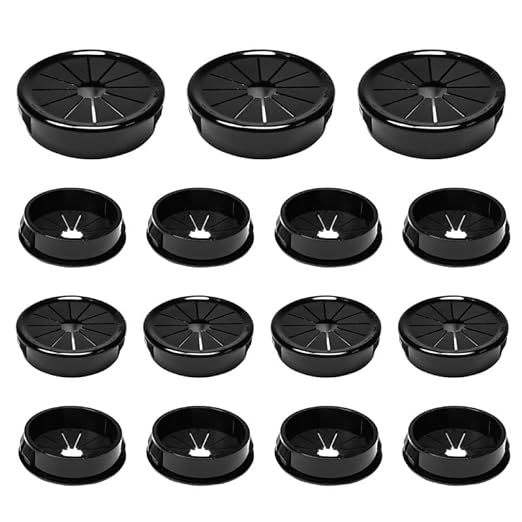 15PCS Cable Grommets, 1-1/2" Desk Hole Cover Petal Shaped Buckle Type Nylon by EASYEAH