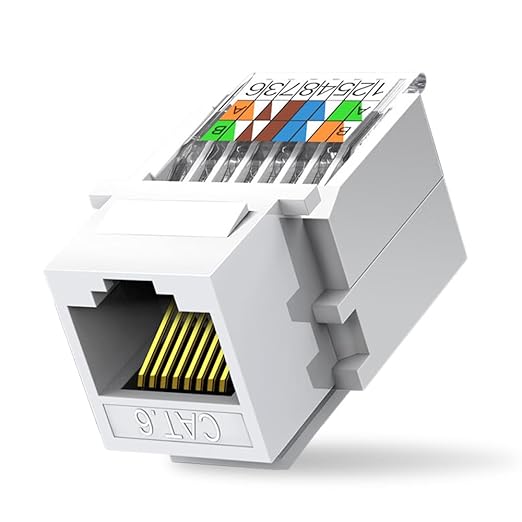 20-Pack Cat6 Tool-Less RJ45 Keystone Jack, No Punch-Down Tool Required Module by ZoeRax