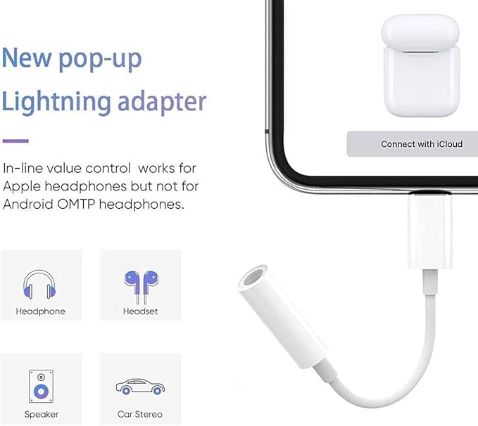 Apple MFi Certified 2 Pack Lightning to 3.5mm Headphone Aux Audio Jack Adapter - Image 2