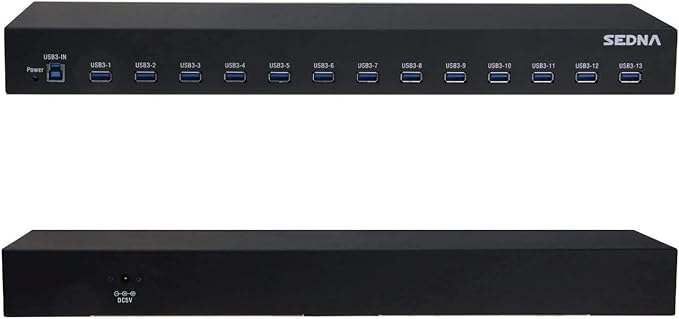 SEDNA - 19 Inch 1U Rack Mount 13 Port USB 3.2 Gen I Hub - - Image 2