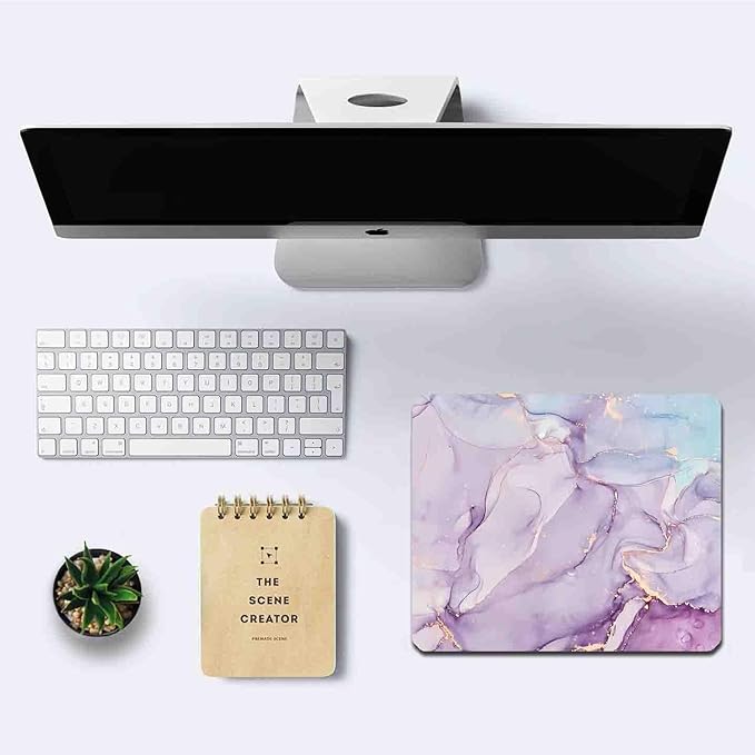 IMAYONDIA Pink Blue Marble Mouse Pad, Modern Fluid Art Mousepad Design - Image 6