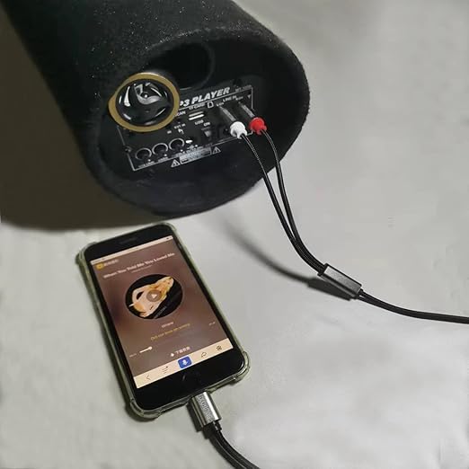 RCA Audio Cable, iOS Phone to 2 Male RCA Stereo Audio Y-Adapter - Image 4